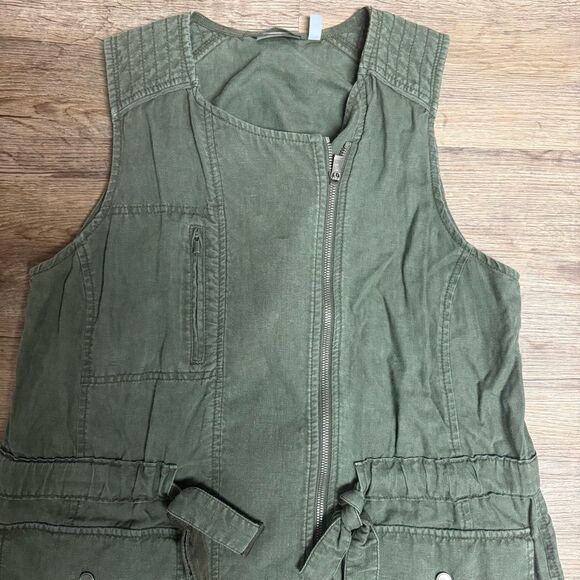 Athleta Olive Green Linen Vest - Picture 4 of 12